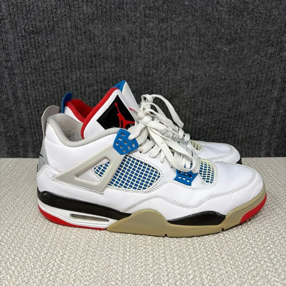 Nike Air Jordan 4 Retro SE What The White Blue Red Men’s Size 12 CI1184-146